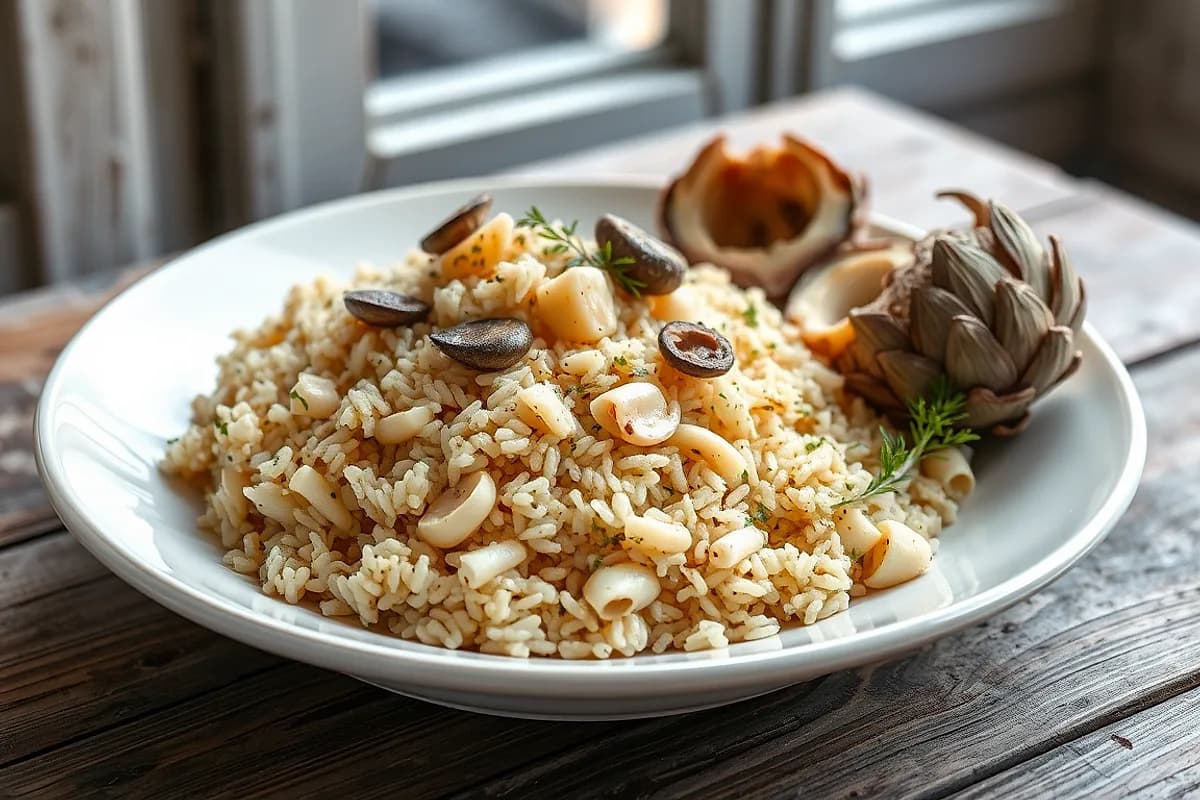 Rice with Cuttlefish and Artichokes