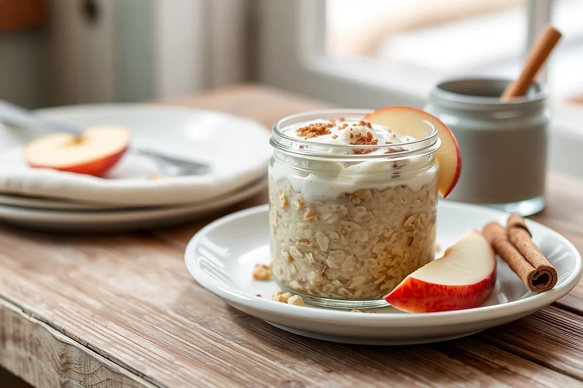 Overnight oats de manzana y canela