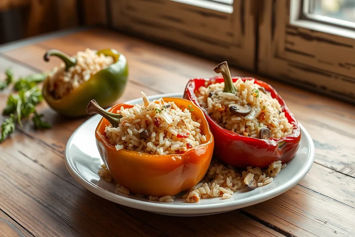 Peppers Stuffed with Rice and Vegetables
