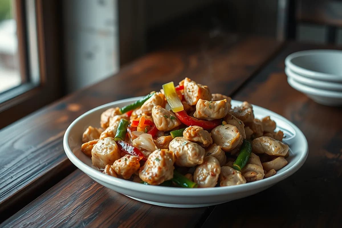Salteado de pollo con verduras