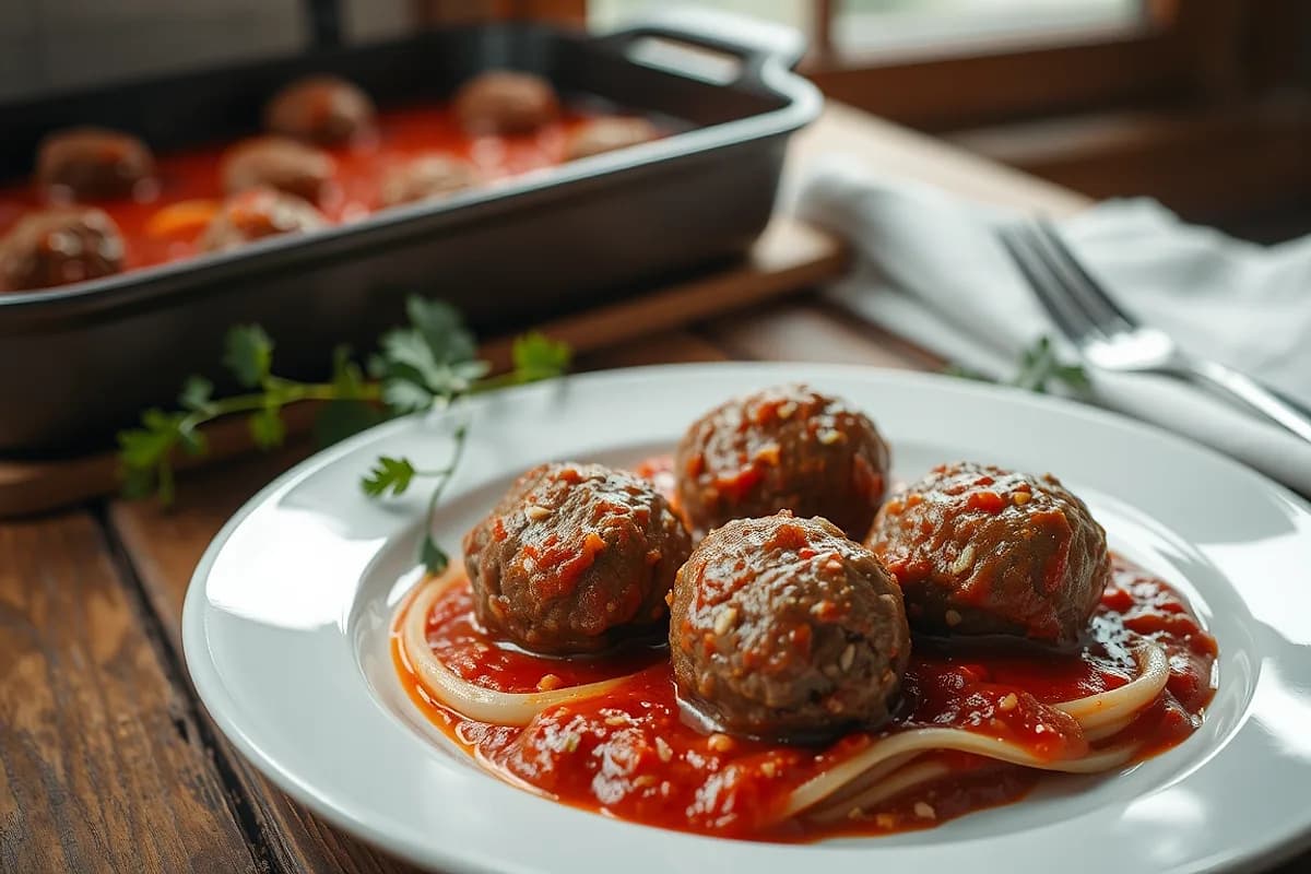 Baked Meatballs in Tomato Sauce