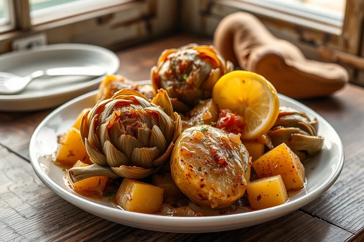 Braised Artichokes with Potatoes
