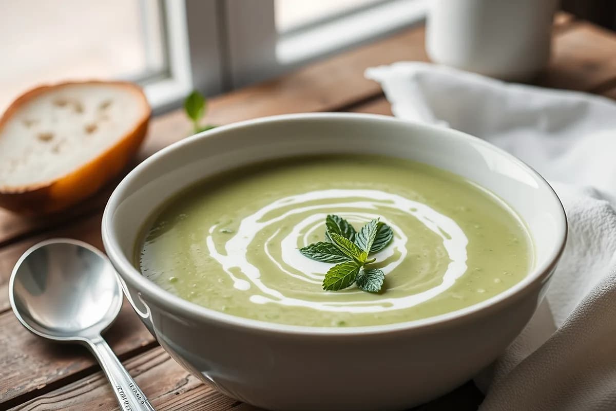 Cream of Pea Soup with Mint