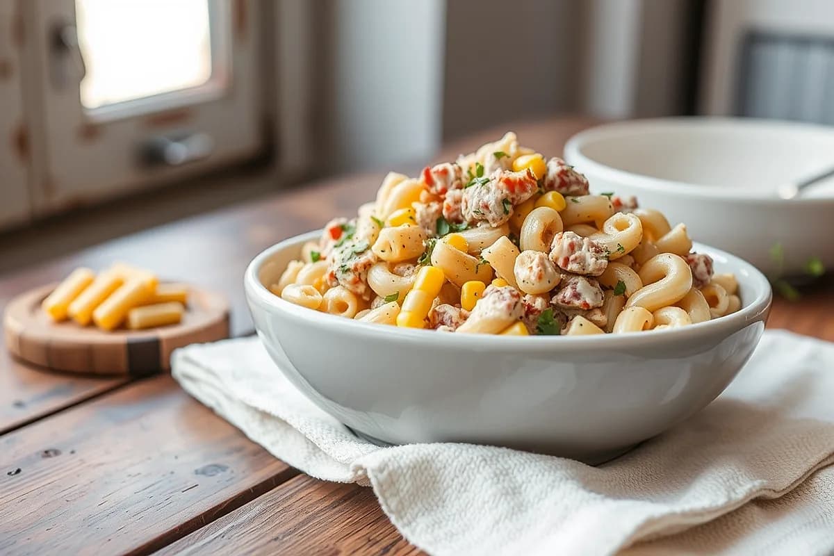 Tuna and Corn Pasta Salad