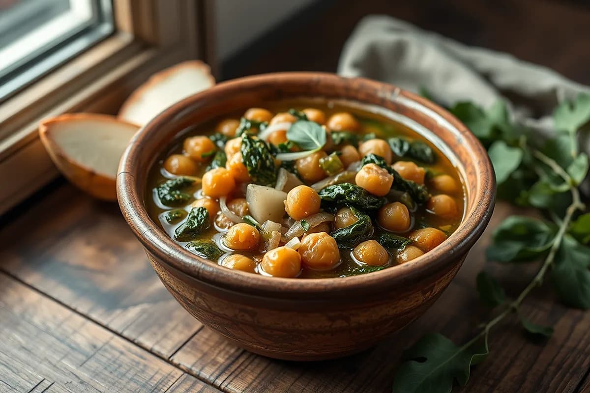Garbanzos guisados con espinaca