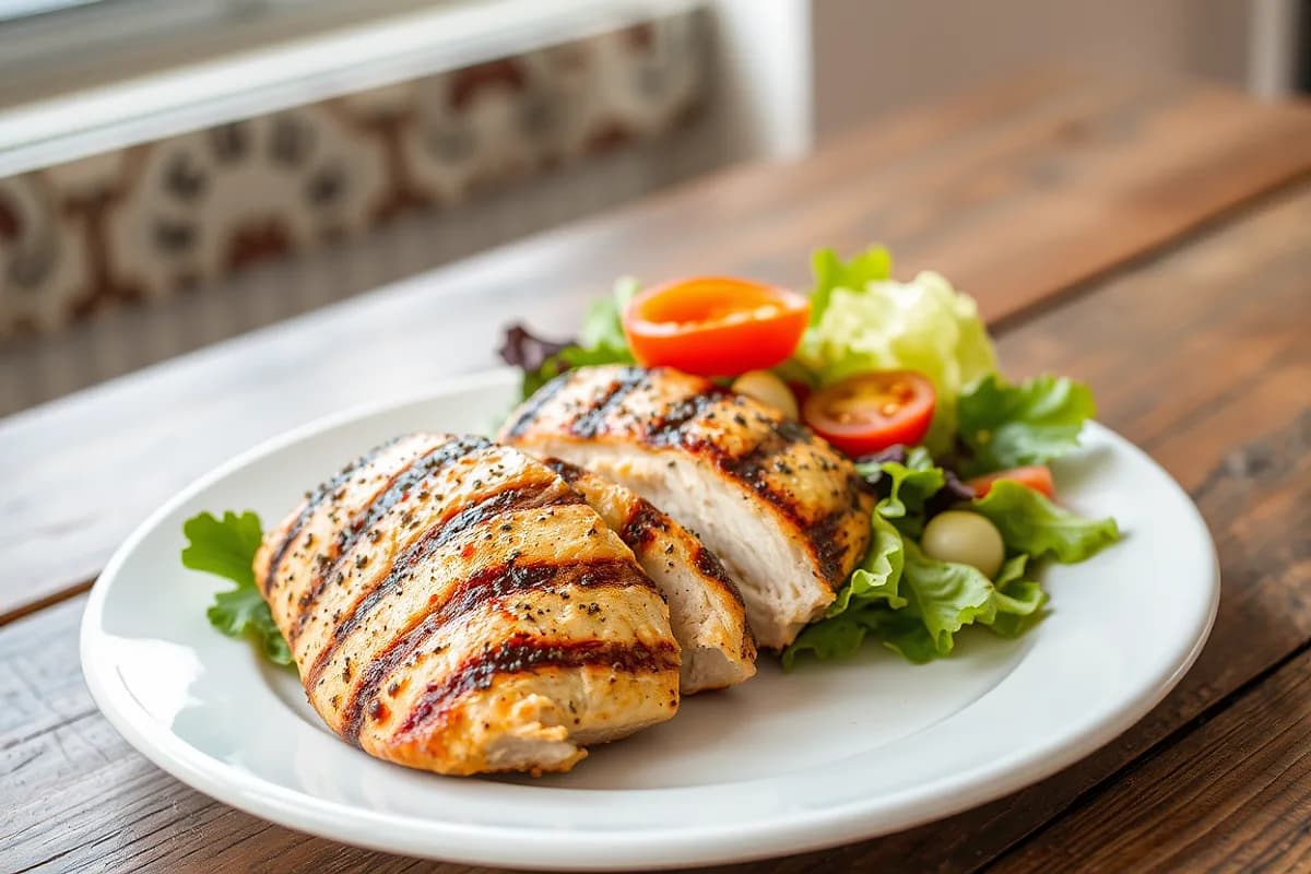 Pechuga de pollo a la plancha con ensalada