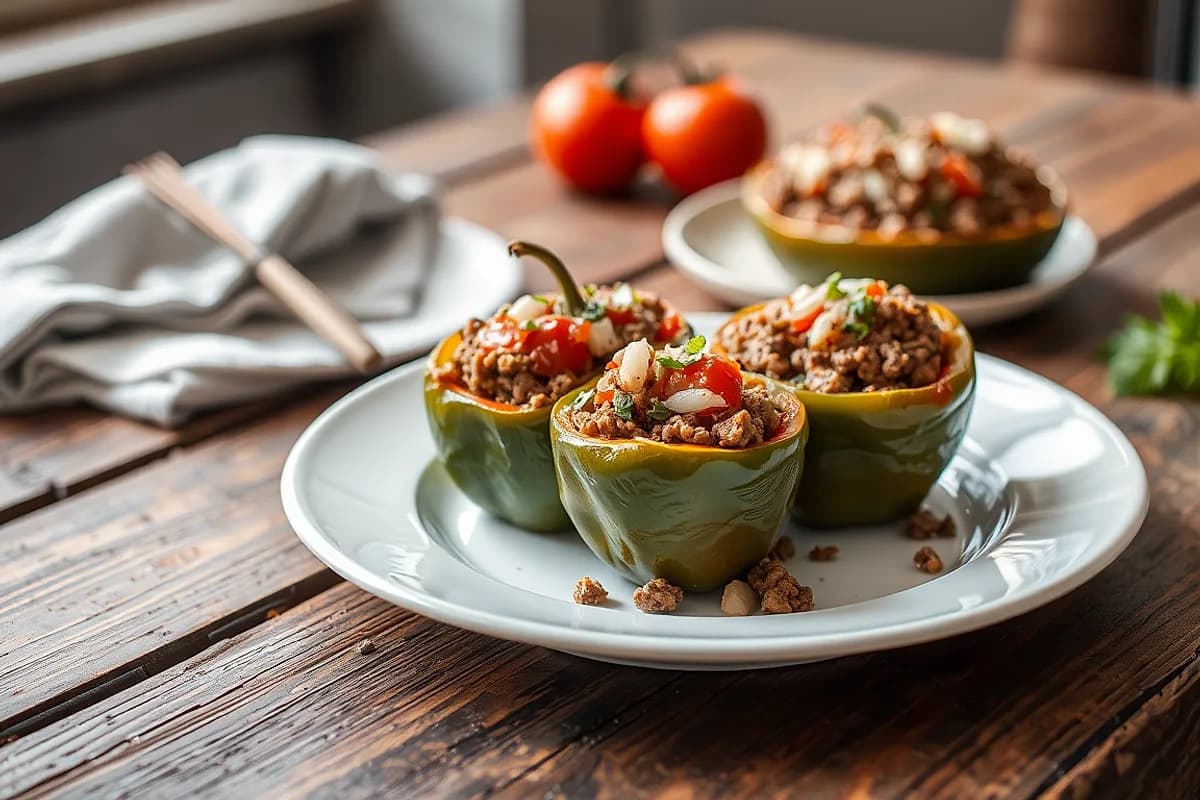 Peppers Stuffed with Ground Beef