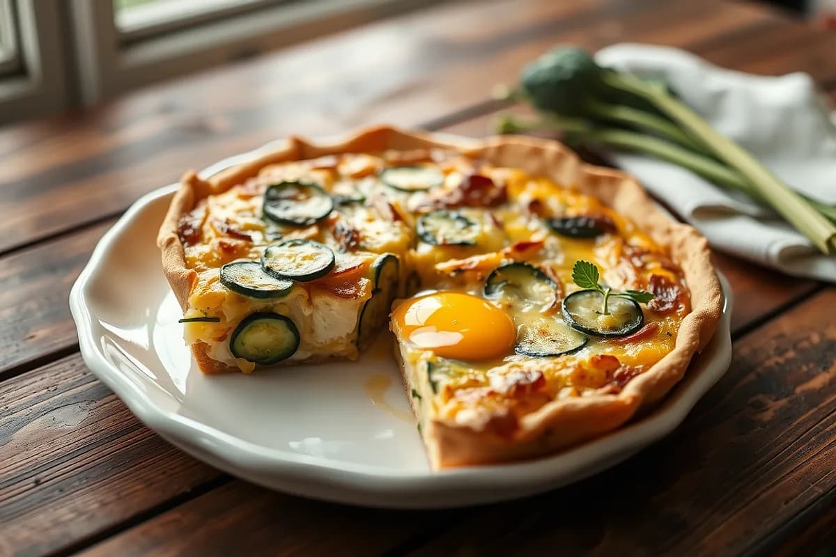 Zucchini and Goat Cheese Quiche