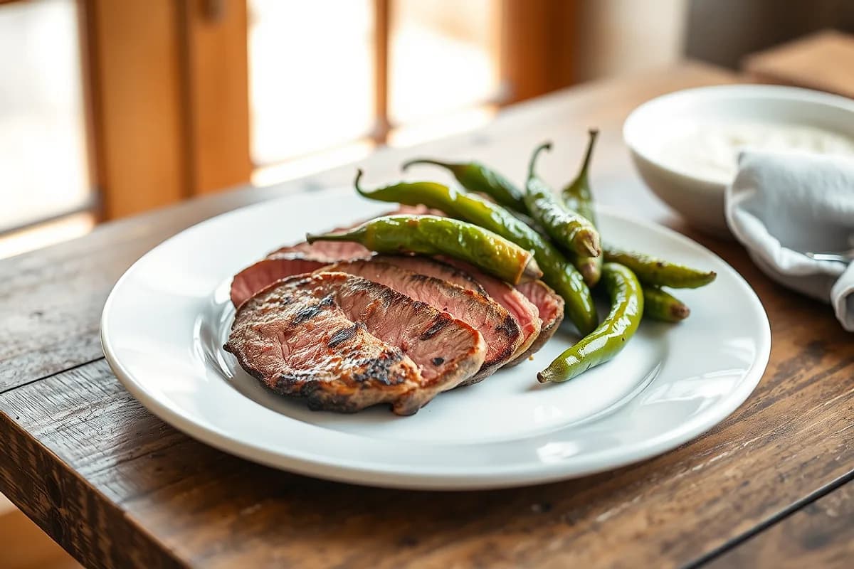 Iberian Secreto with Padrón Peppers