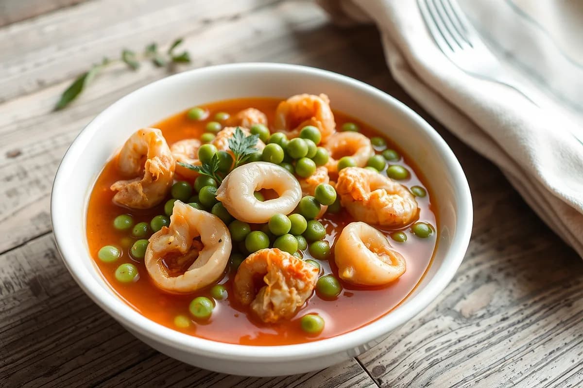 Cuttlefish with Peas
