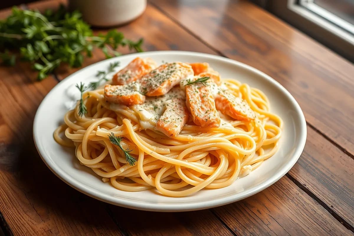 Tagliatelle with Salmon and Cream