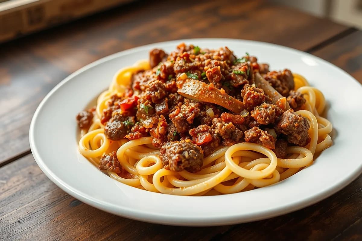 Fettuccine with Meat Sauce