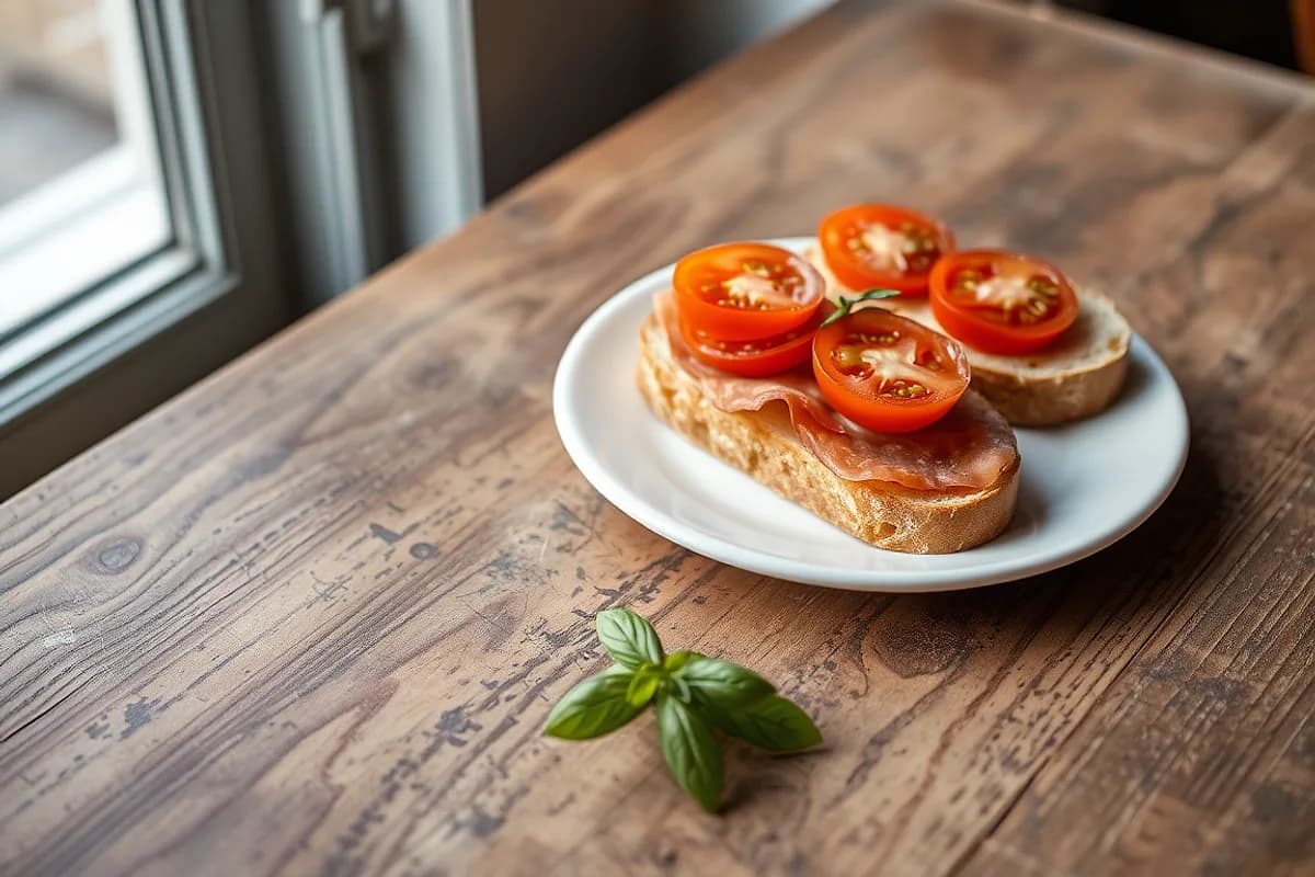 Toast with Tomato and Serrano Ham