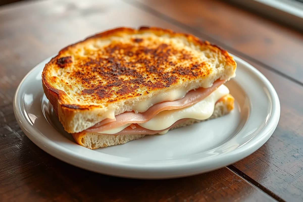Skillet Grilled Ham and Cheese